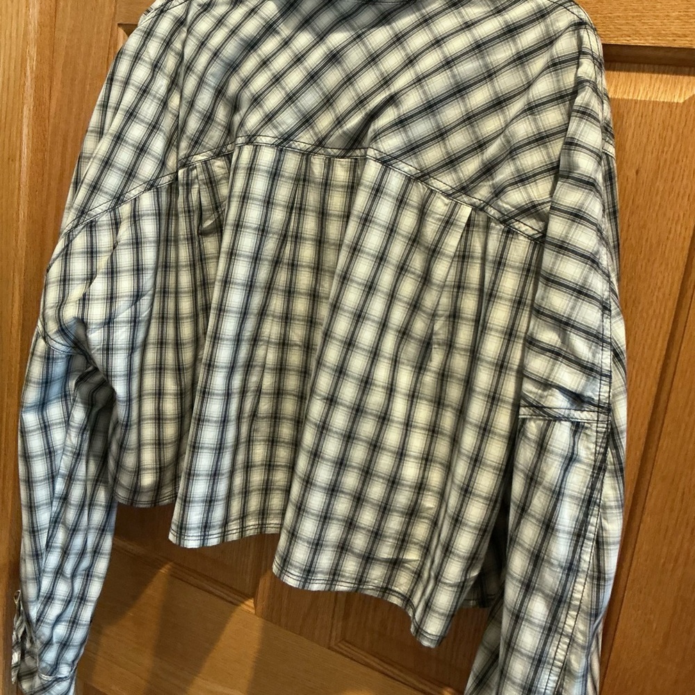 BDG Urban Outfitters Corey Cropped Plaid Boxy Oversized Button Down Women’s XL - Picture 9 of 16